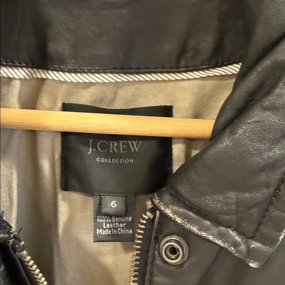 J. Crew Collection Leather Bomber Jacket